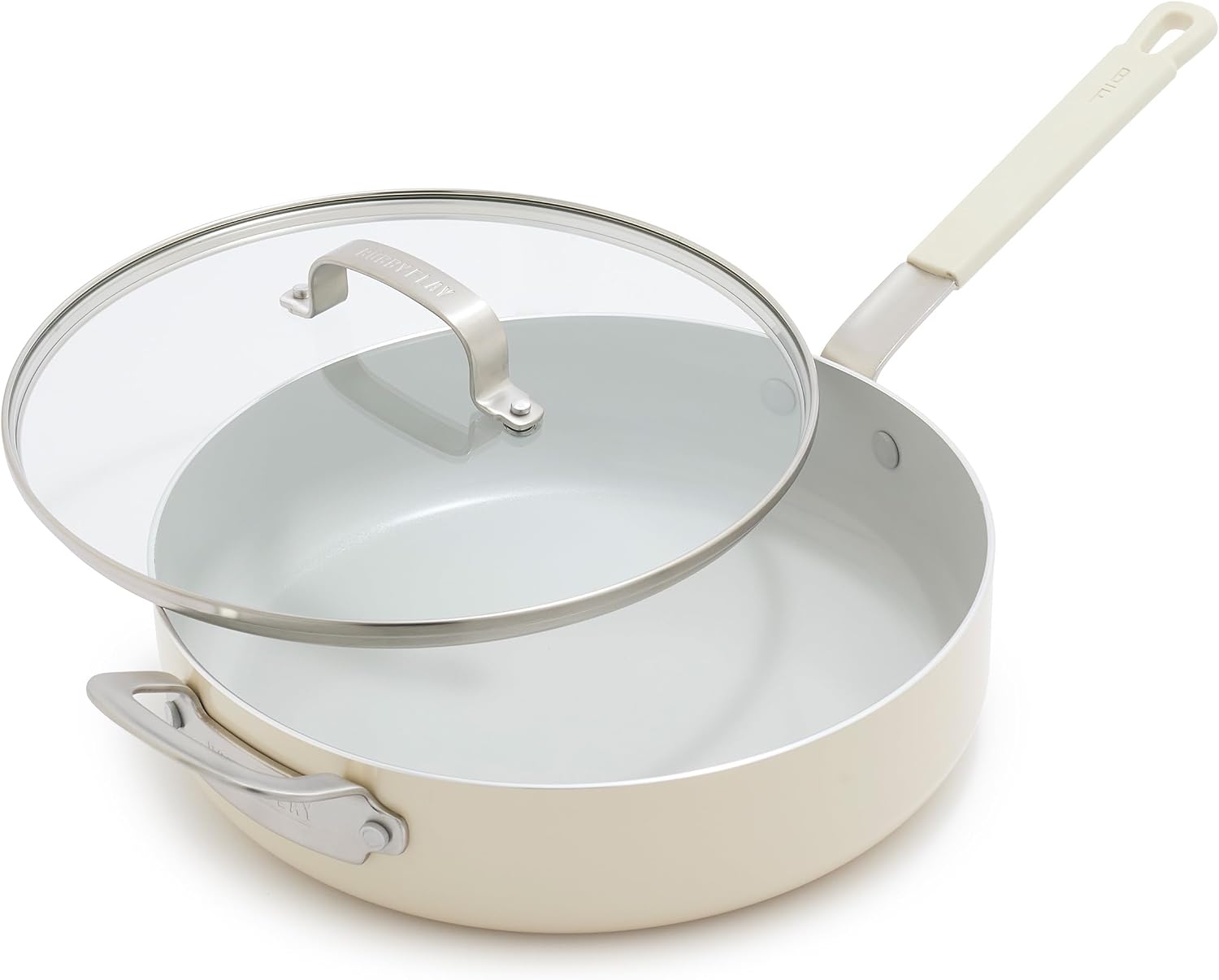 GreenPan x Bobby Flay 4.5QT Ceramic Nonstick Sauté Pan with Lid, Cream