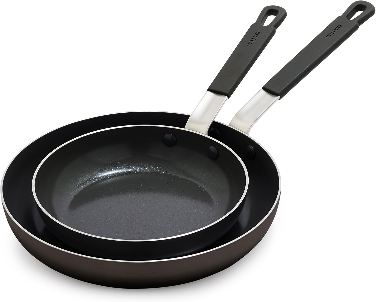 GreenPan x Bobby Flay 2 Piece (8"&10") Ceramic Nonstick Skillet Set, Black