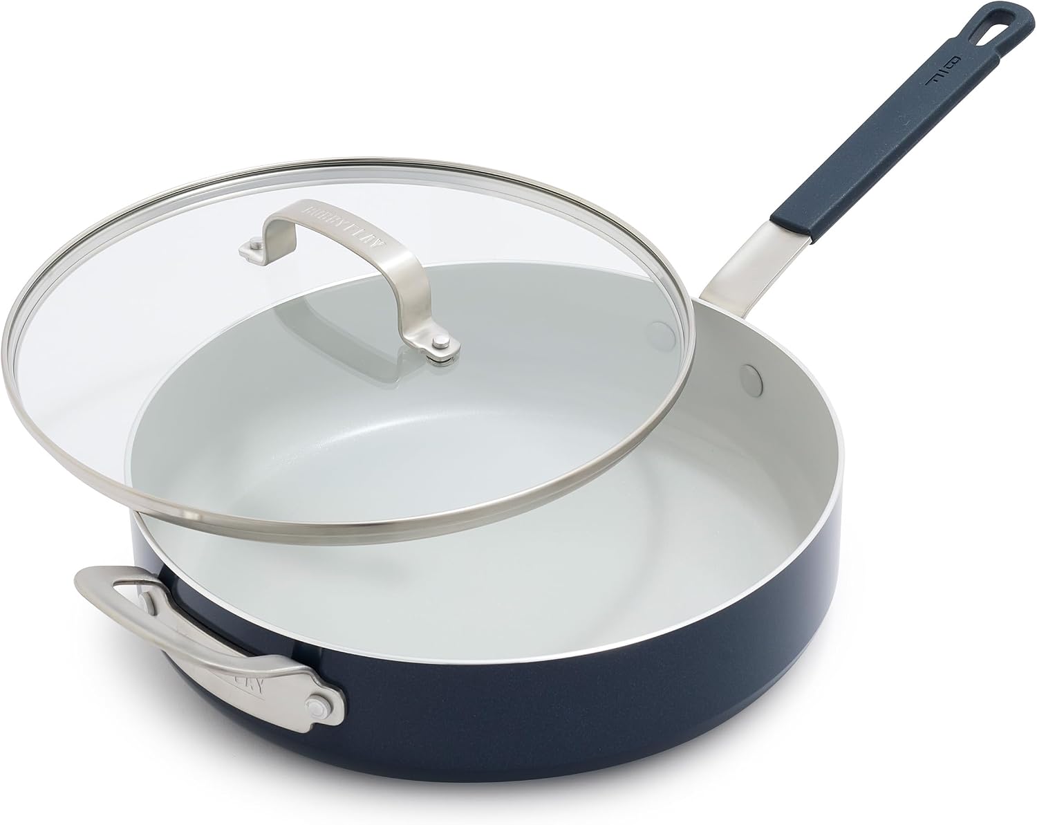 GreenPan x Bobby Flay 4.5QT Ceramic Nonstick Sauté Pan with Lid, Navy Blue Oxford Blue