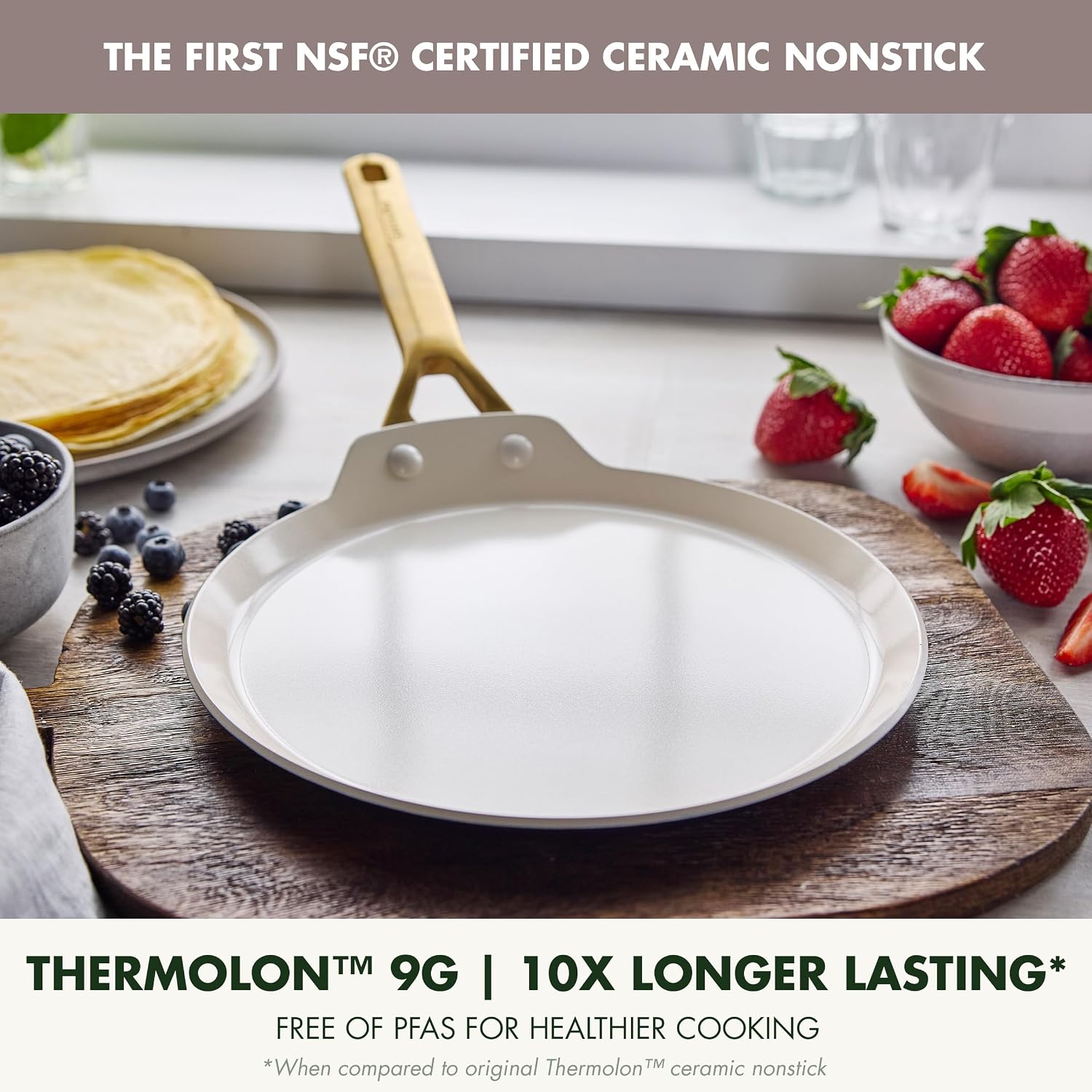 GreenPan Reserve Crepe and Pancake Pan, Latte