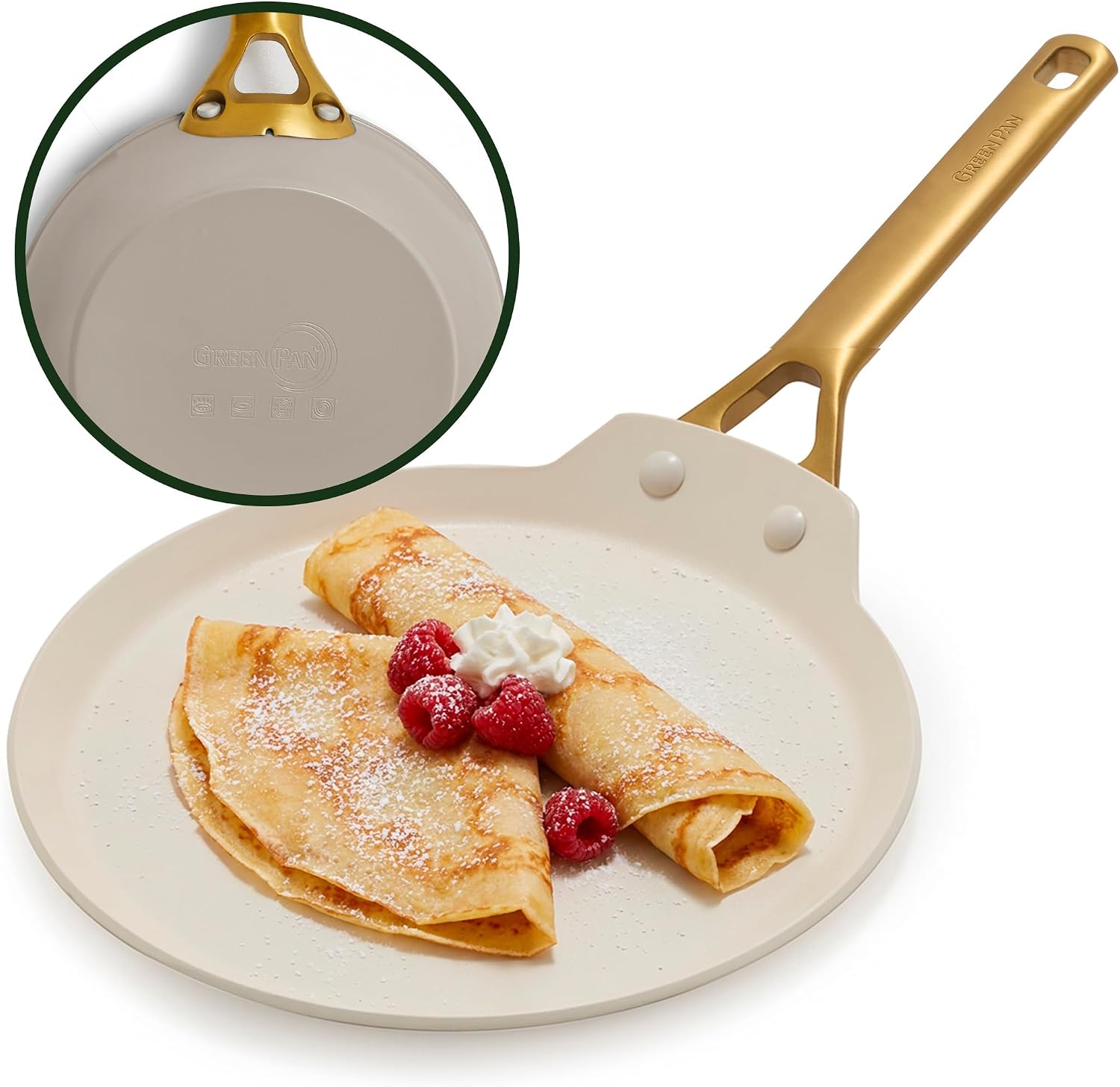 GreenPan Reserve Crepe and Pancake Pan, Oyster Gray