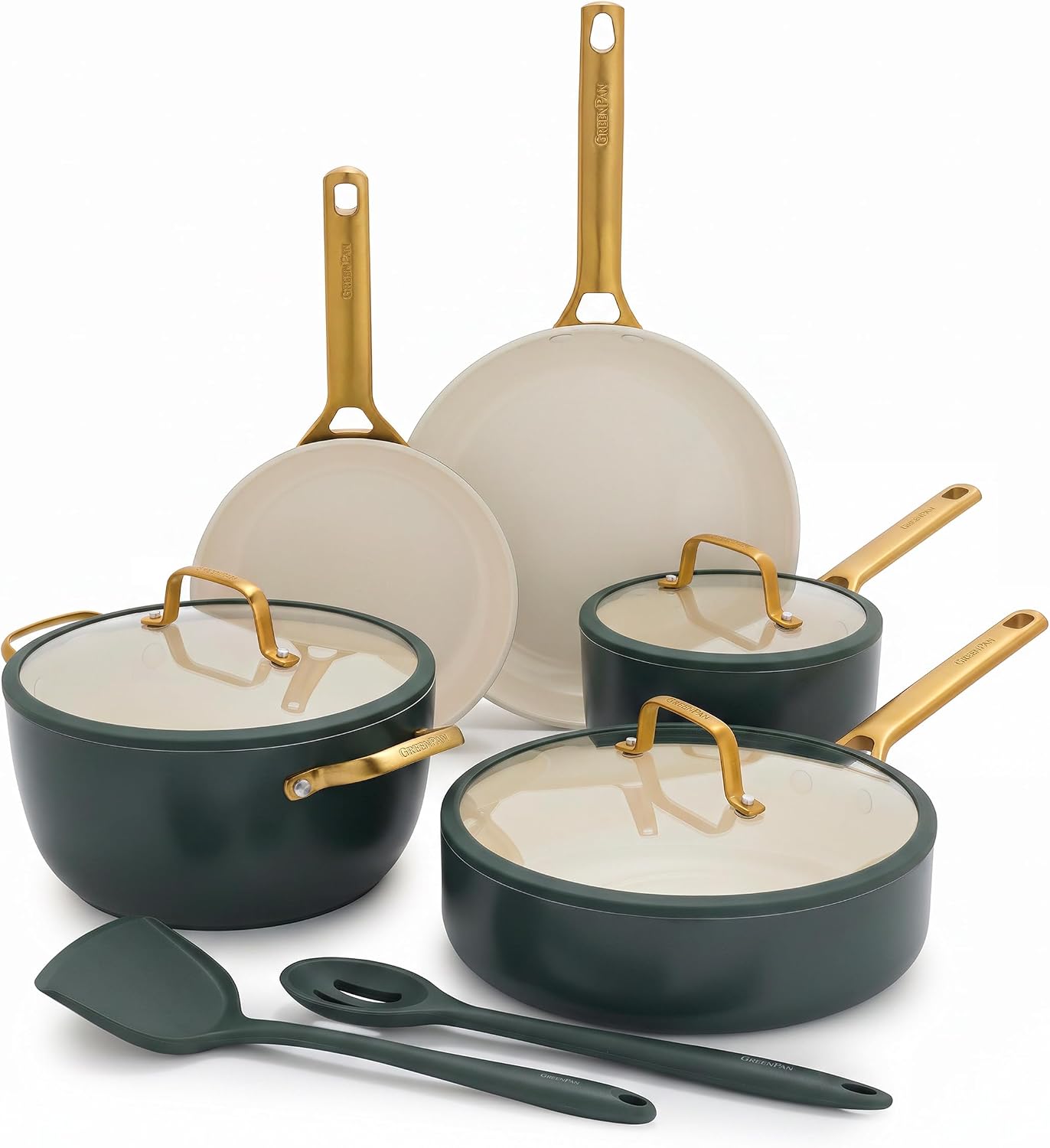 GreenPan Nonstick Reserve Pro 10 Piece Cookware Set, Spruce Green