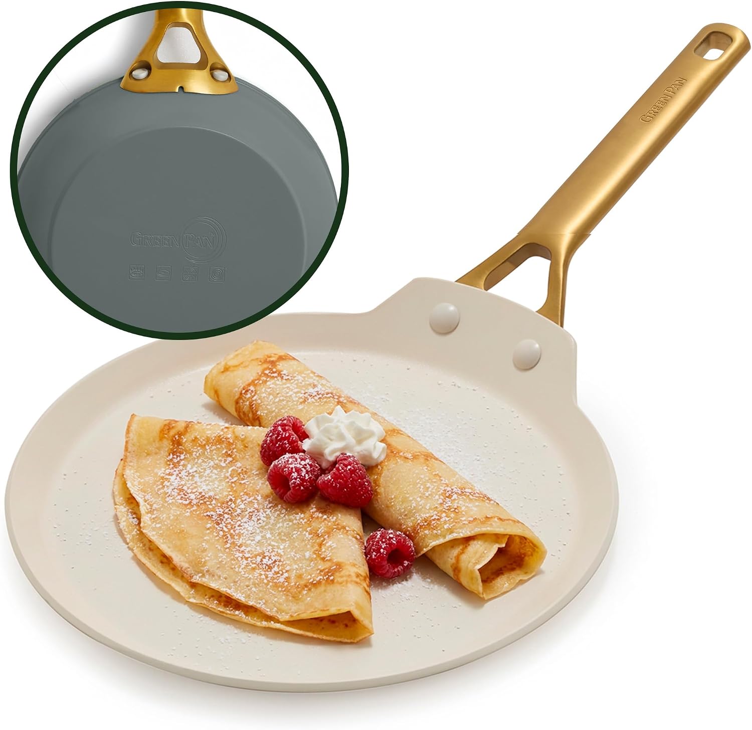 GreenPan Reserve Crepe and Pancake Pan, Spruce Green