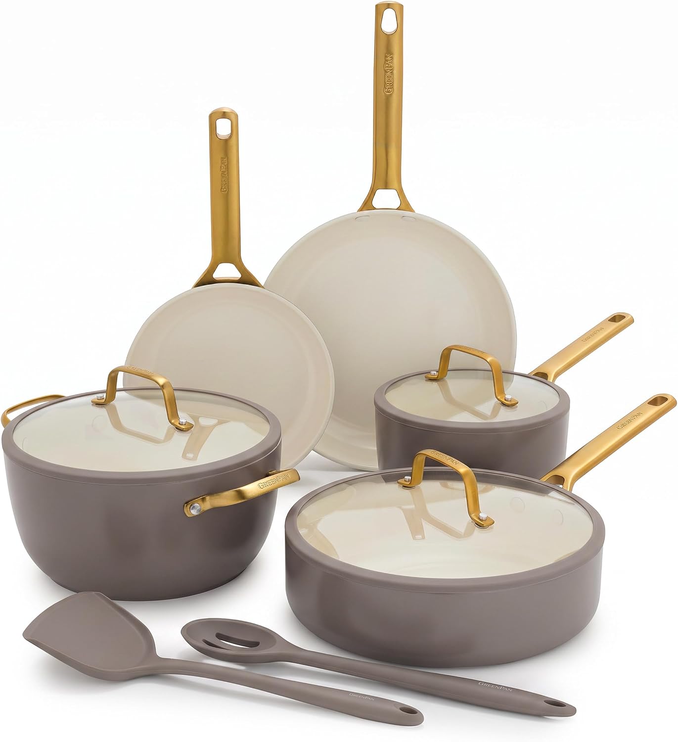 GreenPan Nonstick Reserve Pro 10 Piece Cookware Set, Latte