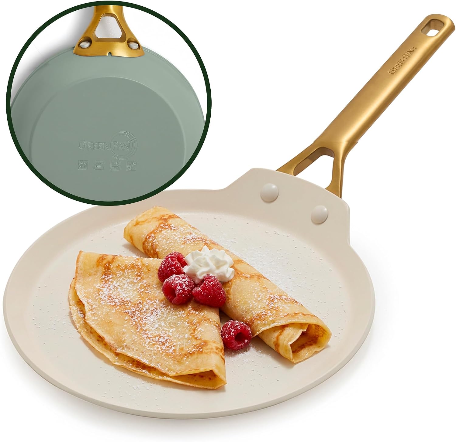 GreenPan Reserve Crepe and Pancake Pan, Moss Green