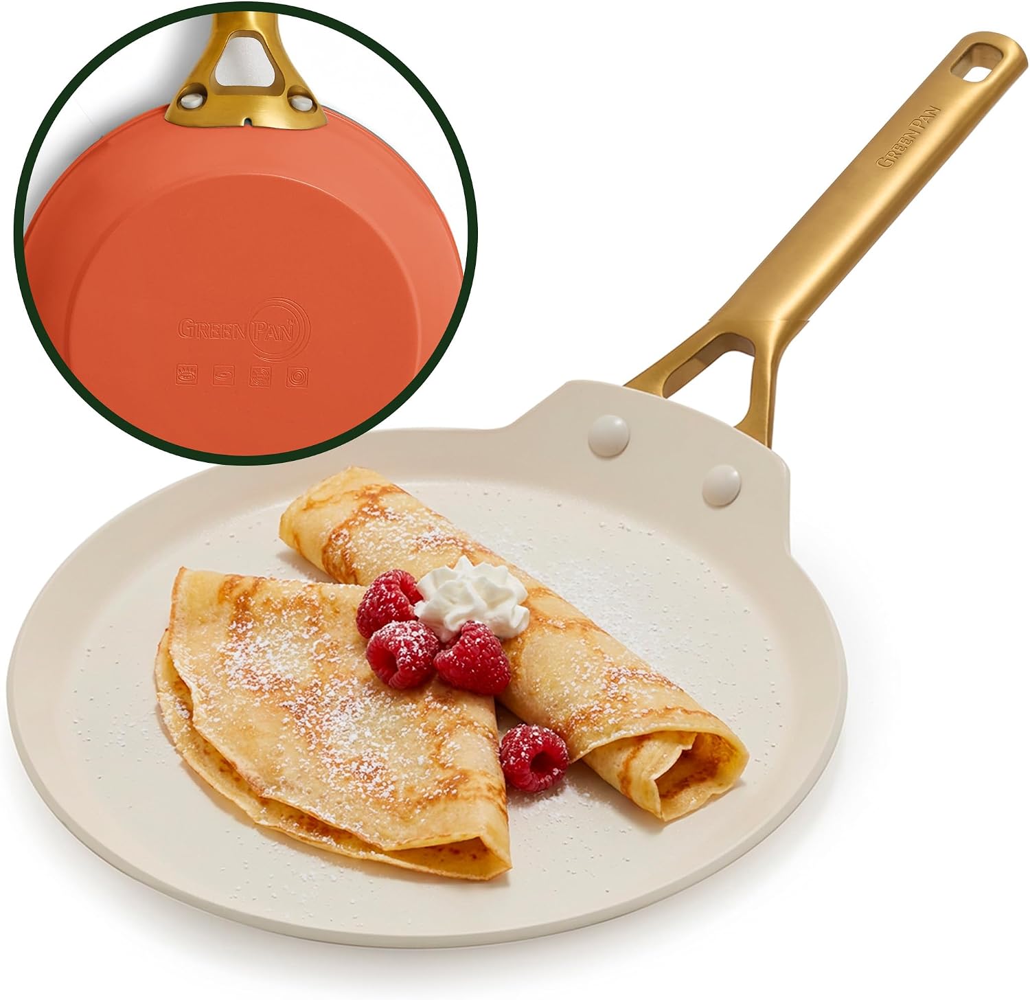 GreenPan Reserve Crepe and Pancake Pan, Harvest Orange