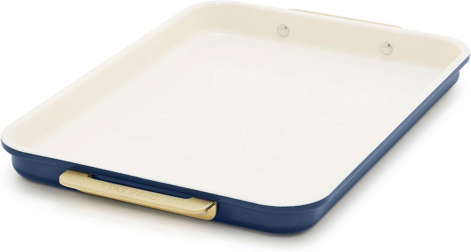 GreenPan Bakeware 13" x 9" Ceramic Nonstick Quarter Sheet Pan, Oxford Blue