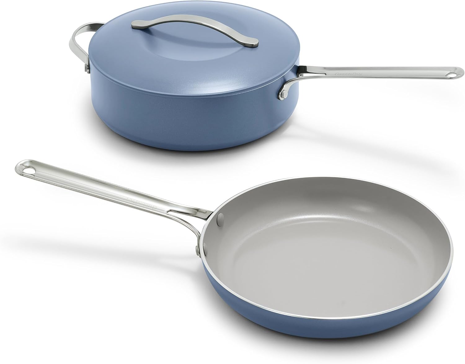GreenPan Nova 10” Frying Pan and 4.37QT Sauté Pan with Lid, Ocean Blue