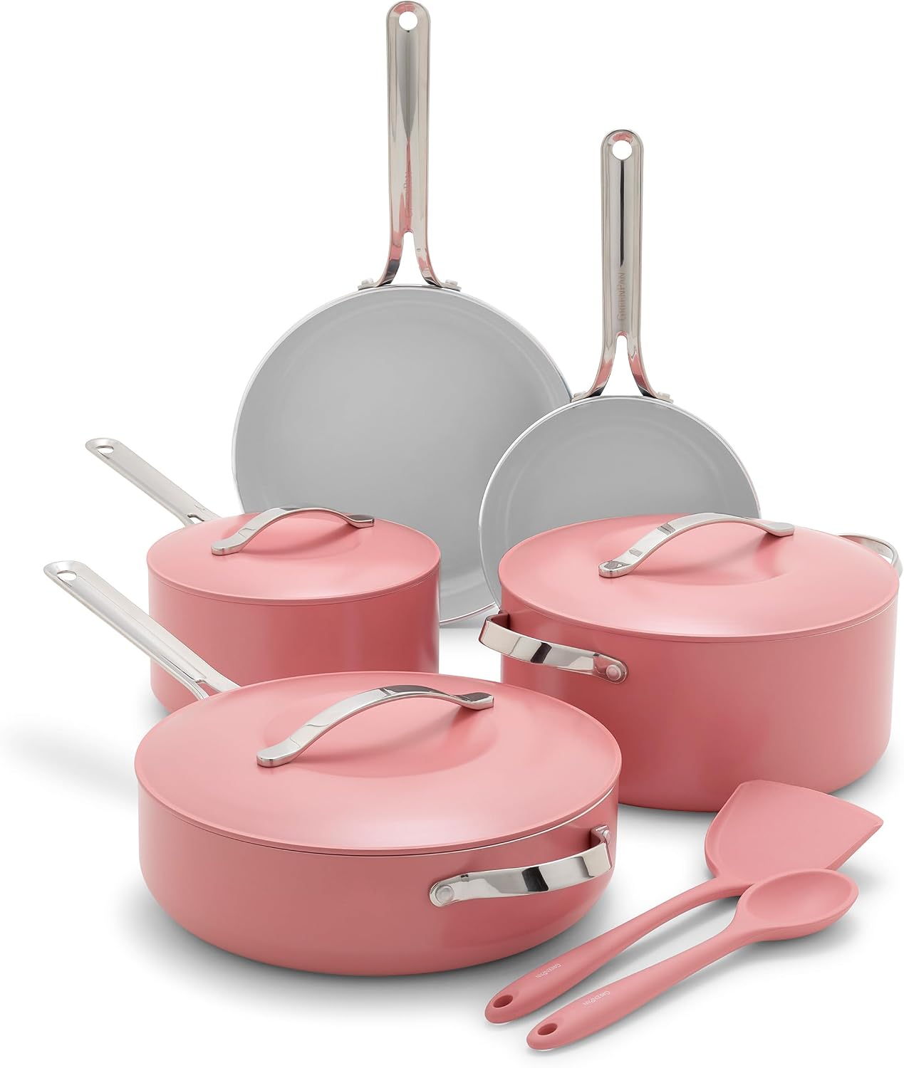 GreenPan Nova 10-Piece PFAS-Free Ceramic Nonstick Cookware Set, Coral