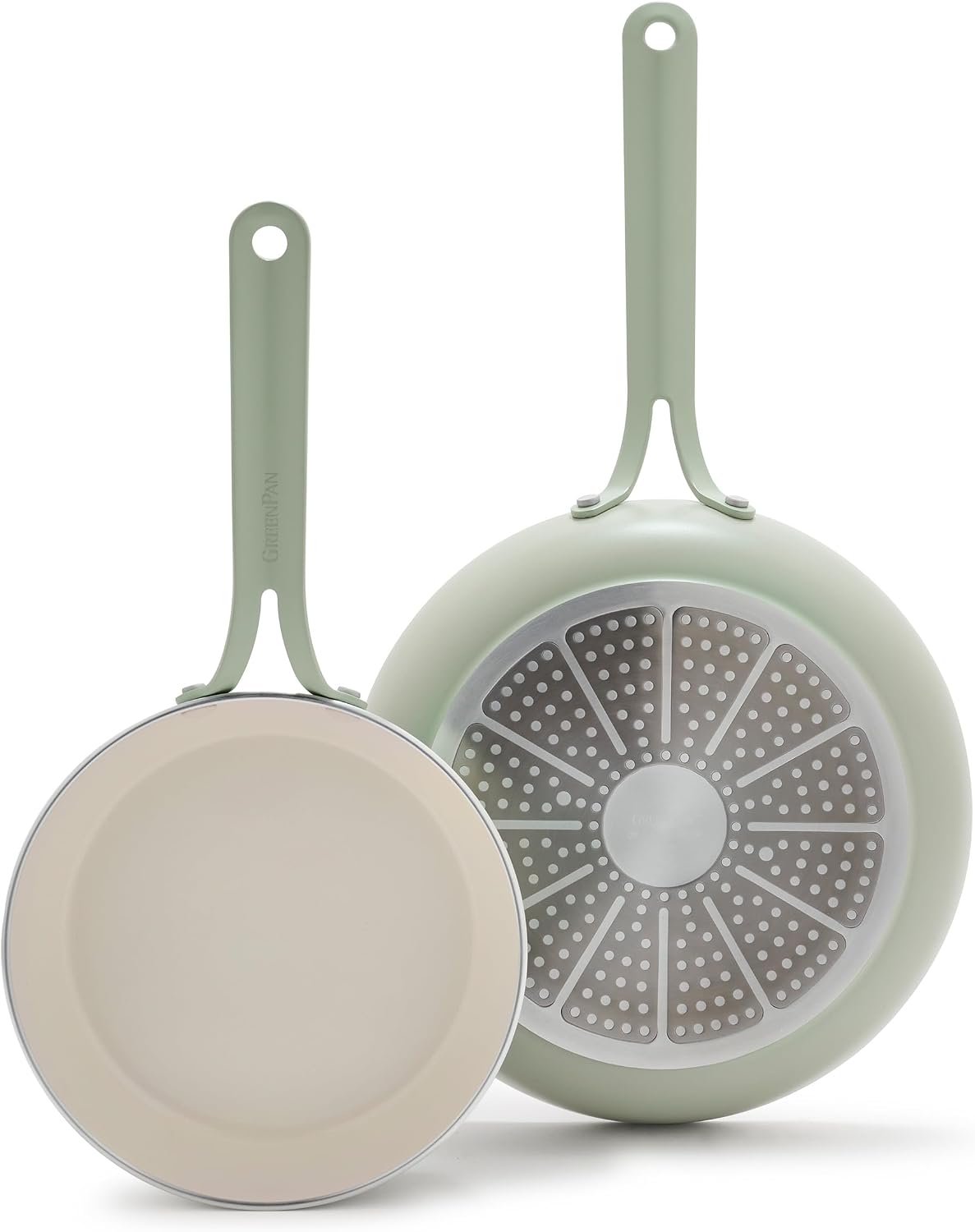 GreenPan Nova 2 Piece Ceramic Nonstick Frying Pan Set, Pistachio Green