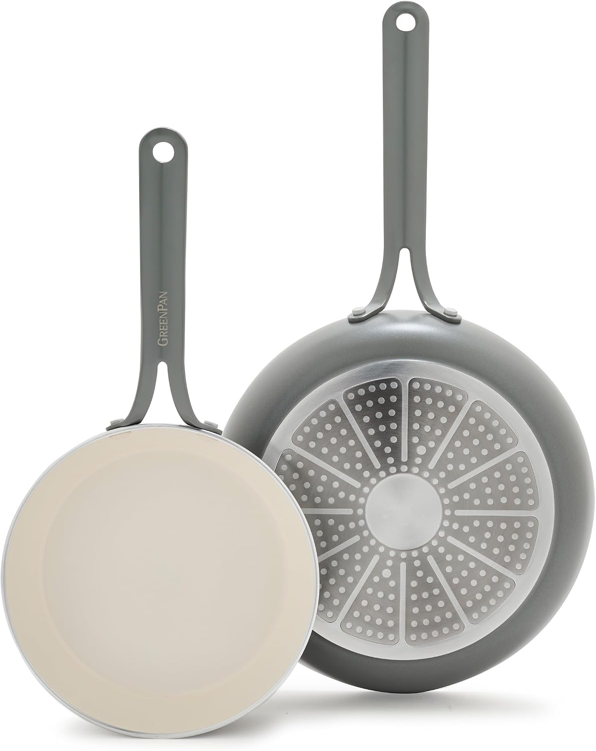 GreenPan Nova 2 Piece Ceramic Nonstick Frying Pan Set, Slate Gray