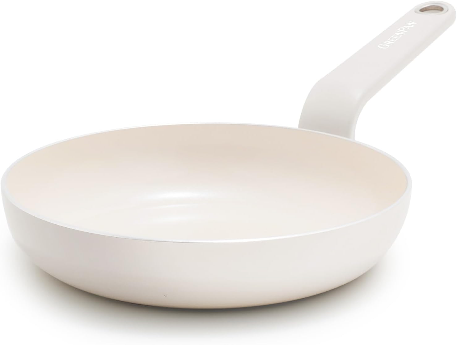 GreenPan Rio Advanced 8" Frying Pan Skillet, Ceramic Nonstick PFAS-Free, Induction Ready, Dishwasher and Oven Safe, Cream White
