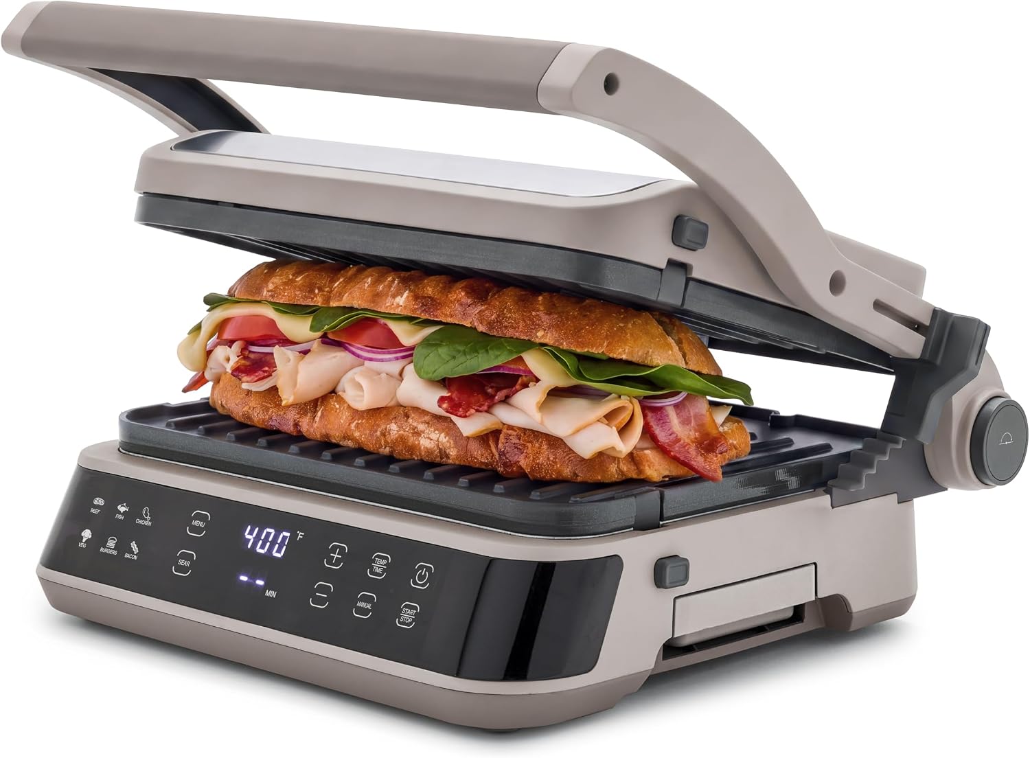 GreenPan Advanced Grill & Griddle, PFAS-Free Ceramic Nonstick, Clay