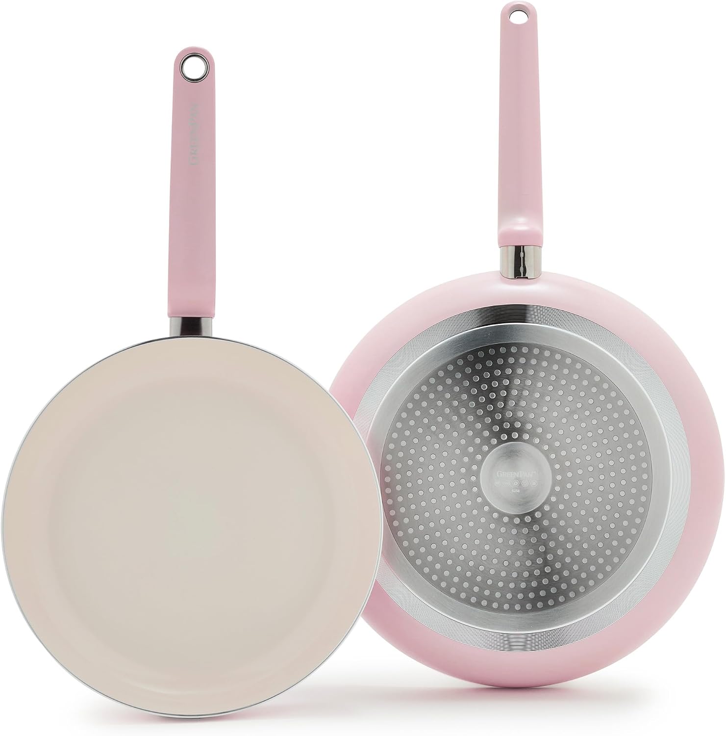 GreenPan Rio Advanced 10" and 12" Frying Pan Skillet Set, Ceramic Nonstick PFAS-Free Pans, Induction Ready, Dishwasher and Oven Safe, Pink