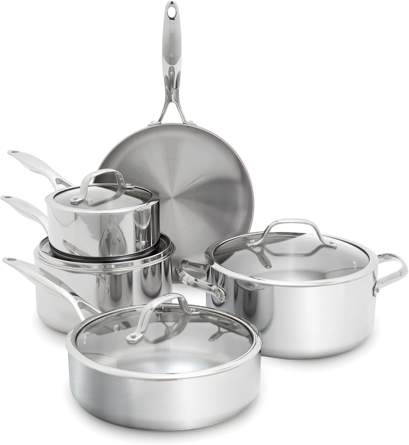 GreenPan Valencia Pro 9 Piece Tri-Ply Stainless Steel Cookware Set