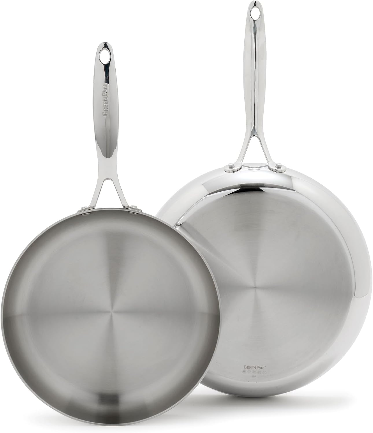 GreenPan Valencia Pro 10” & 12” Tri-Ply Stainless Steel Frying Pan Set
