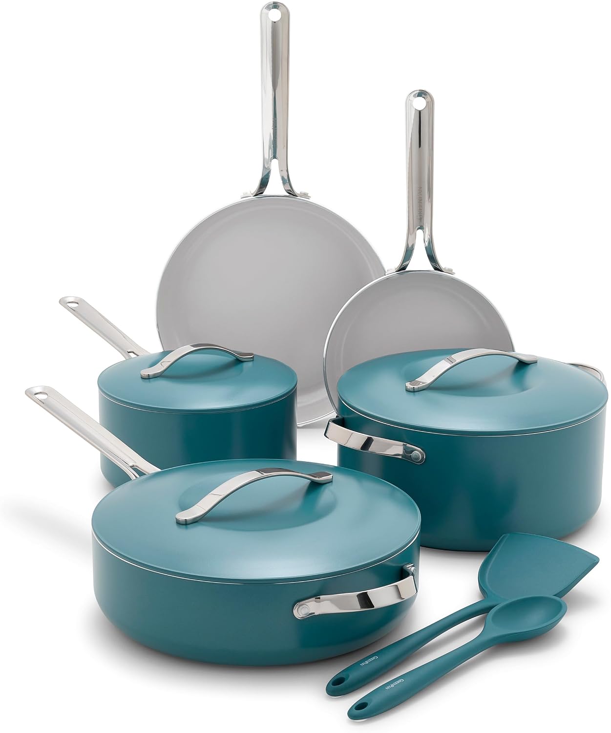 GreenPan Nova 10-Piece PFAS-Free Ceramic Nonstick Cookware Set, Deep Teal