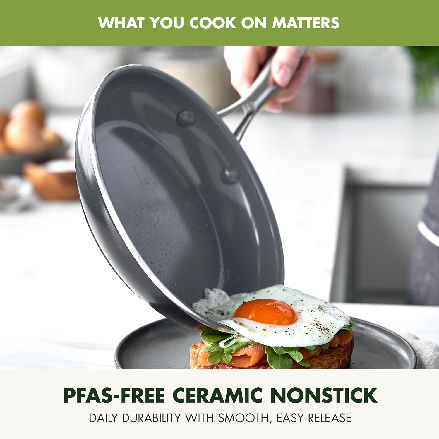 GreenPan Swift 12-Piece PFAS-Free Ceramic Nonstick Cookware Set, Gray