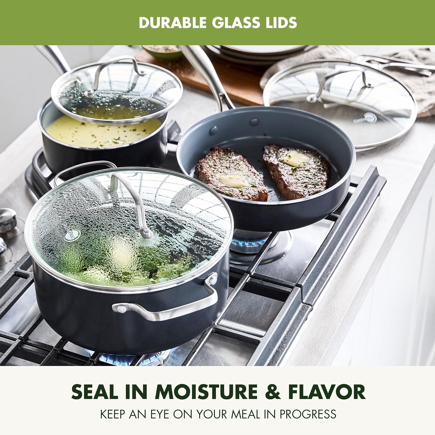 GreenPan Swift 12-Piece PFAS-Free Ceramic Nonstick Cookware Set, Gray