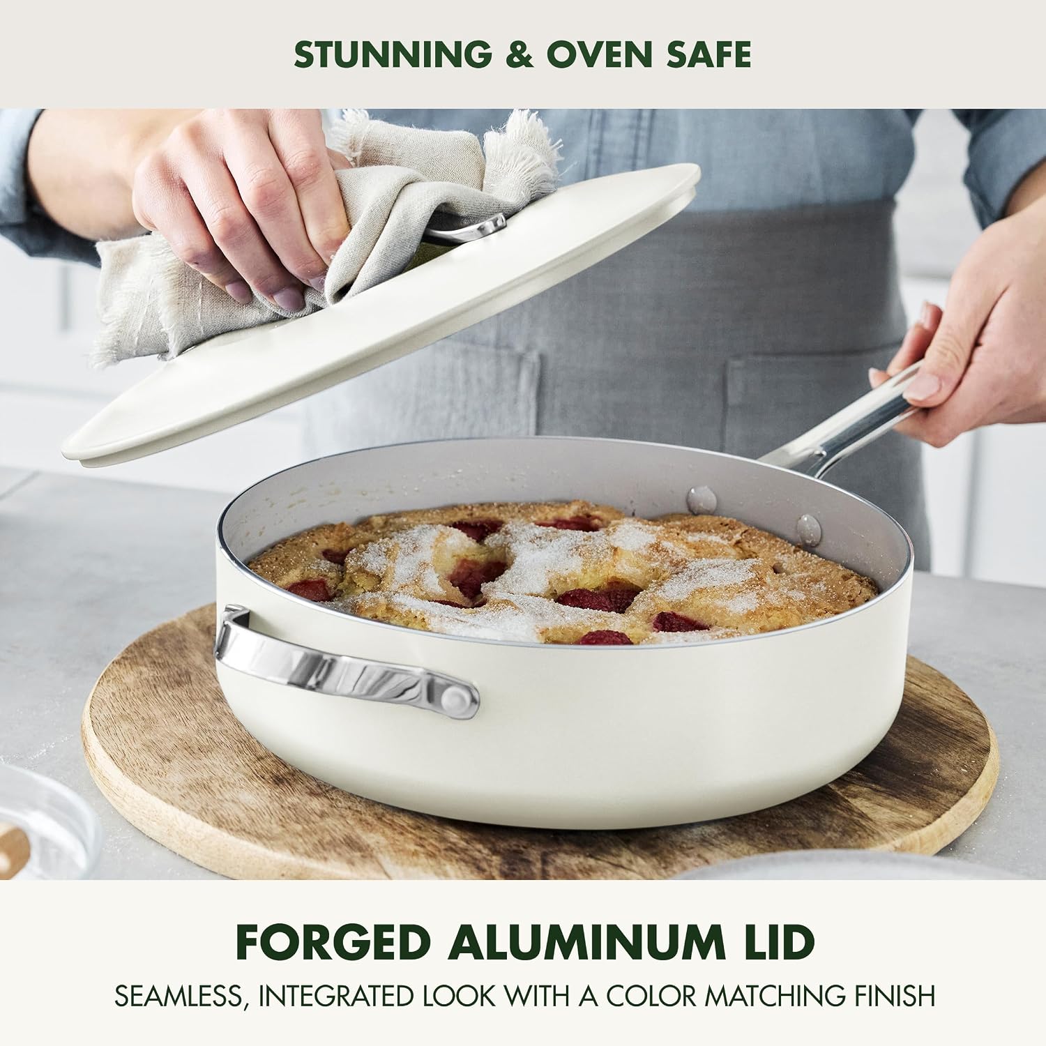 GreenPan Nova 10-Piece PFAS-Free Ceramic Nonstick Cookware Set, Cream White