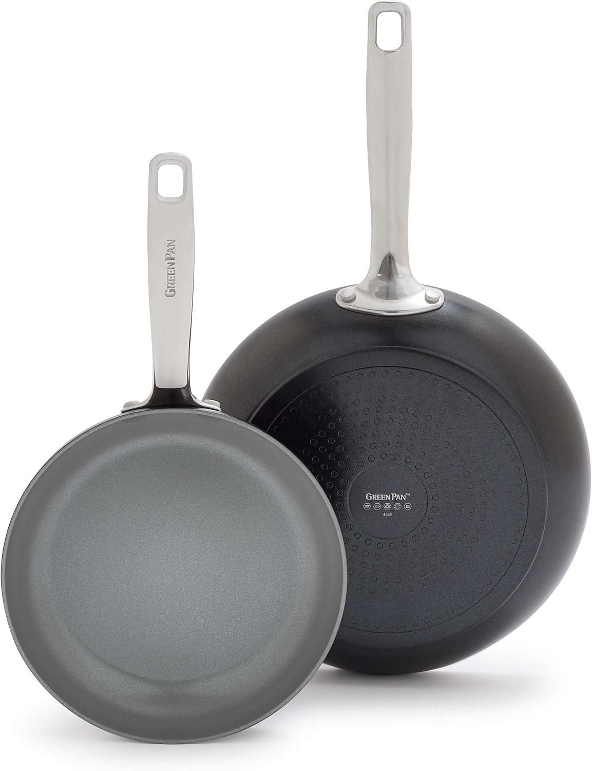 GreenPan Chatham Pro 8" & 10" Ceramic Frying Pan Set, Induction Suitable Gray 2.0