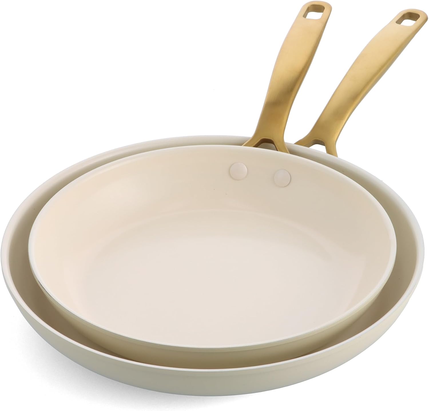 GreenPan Swift Nonstick 10” and 12” Frying Pan Skillet Set, Ceramic PFAS-Free 2 Piece Kitchen Cooking Set, Oven & Broiler Safe to 600°F, Dishwasher Safe Cookware, Cream
