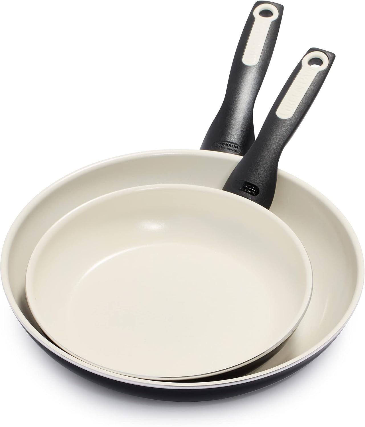 GreenPan Rio 8" and 10" Frying Pan Skillet Set, PFAS-Free Ceramic Nonstick, Black