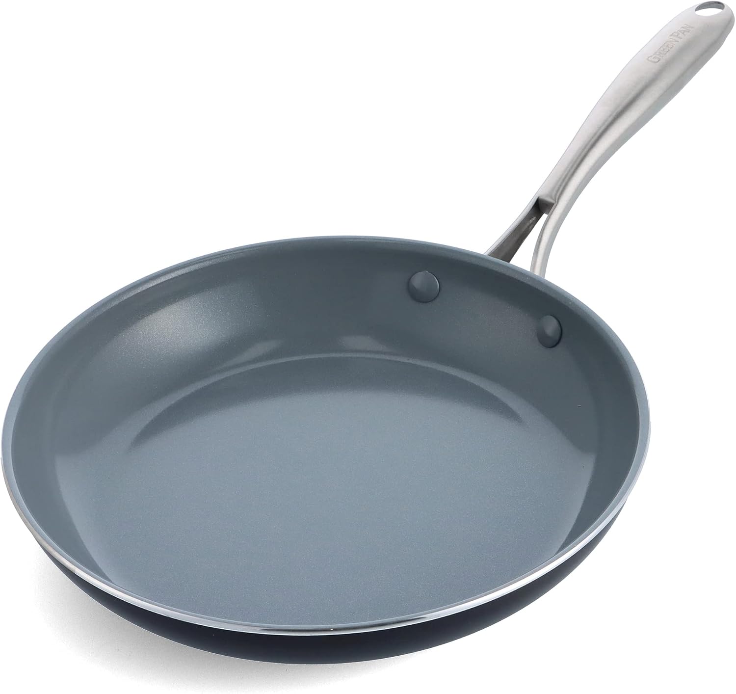 GreenPan Swift Healthy Ceramic Nonstick, 10" Frying Pan Skillet, Stainless Steel Handle, PFAS-Free, Dishwasher Safe, Oven Safe, Black Gray