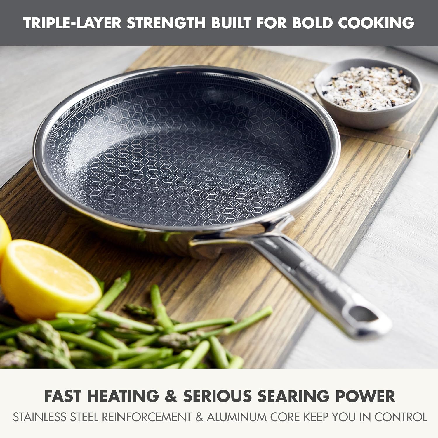 GreenPan Hybrid Spectra 8" Stainless Steel PFAS-Free Nonstick Frying Pan