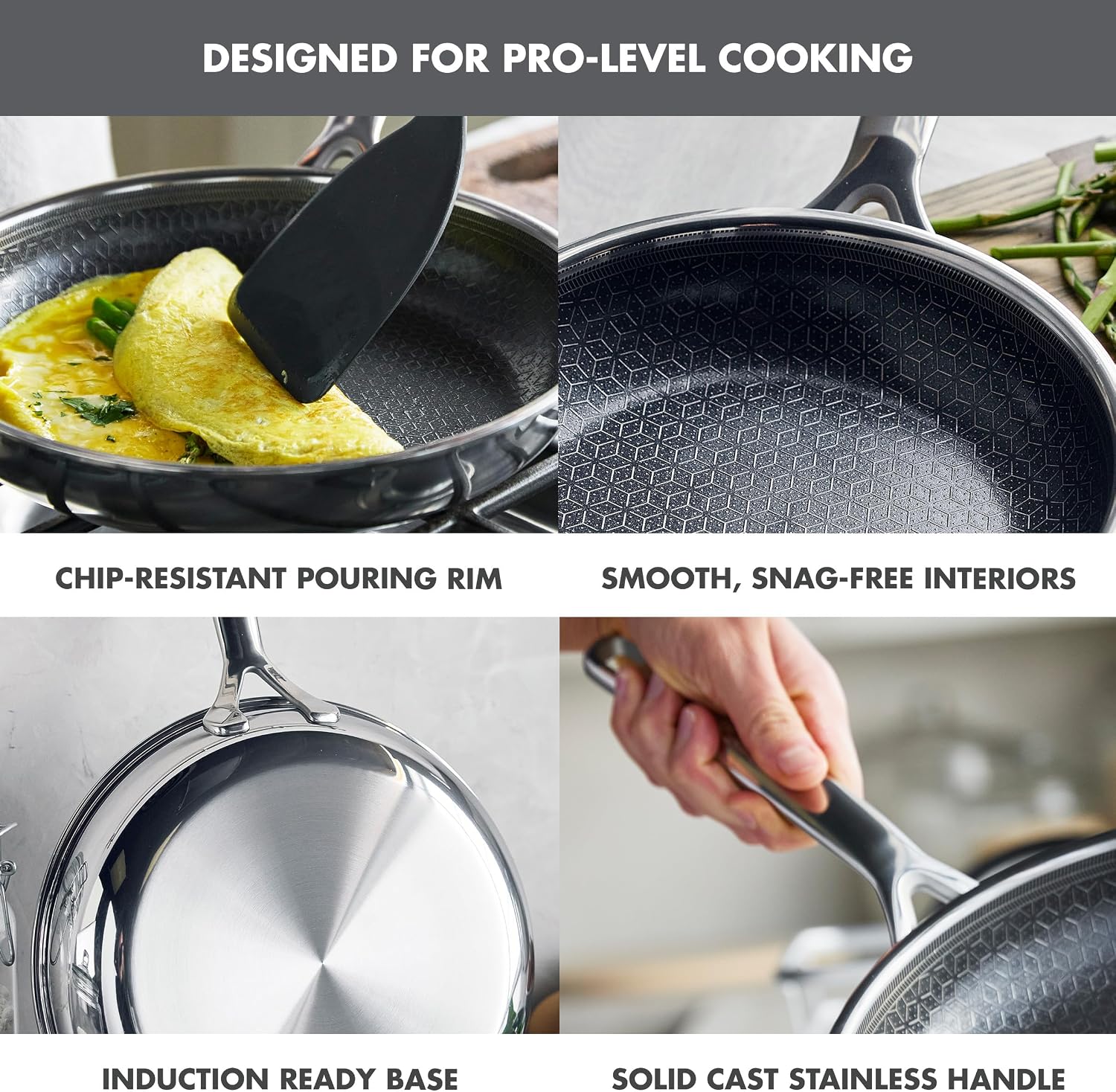 GreenPan Hybrid Spectra 8" Stainless Steel PFAS-Free Nonstick Frying Pan