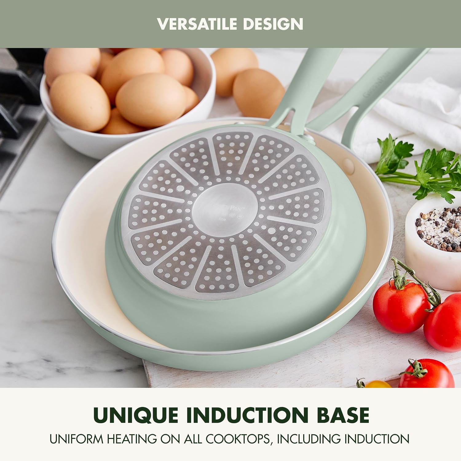GreenPan Nova 10 Piece Ceramic Nonstick Pots & Pans Set, Pistachio Green